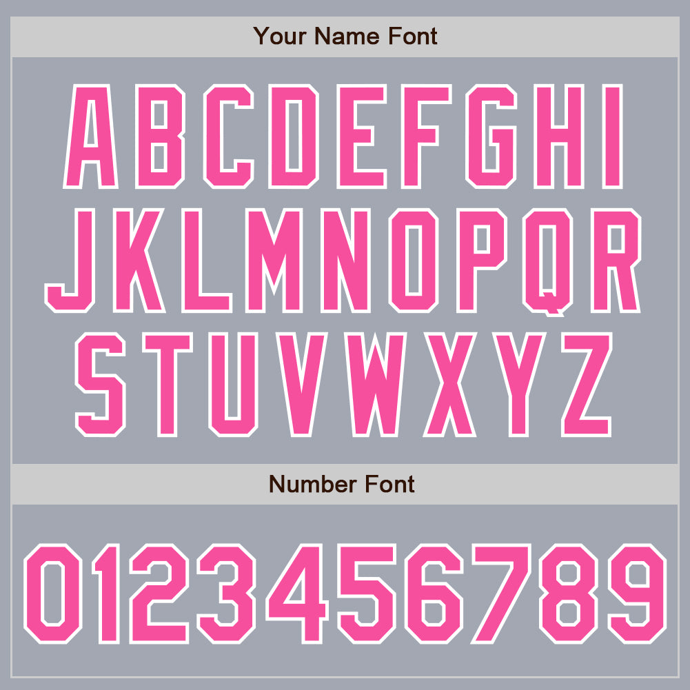 Custom Gray Pink-White Bomber Varsity Letterman Zipper Jacket