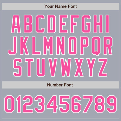 Custom Gray Pink-White Bomber Varsity Letterman Zipper Jacket