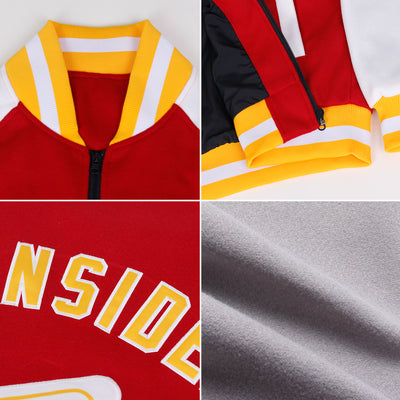 Custom Gray White-Royal Bomber Varsity Letterman Two Tone Zipper Jacket