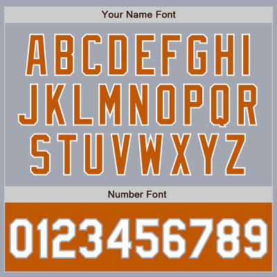 Custom Gray White-Texas Orange Bomber Varsity Letterman Two Tone Zipper Jacket