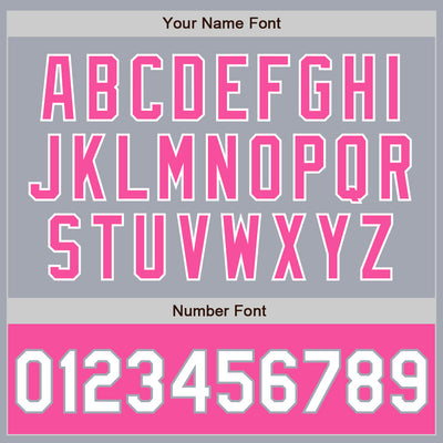 Custom Gray White-Pink Bomber Varsity Letterman Two Tone Zipper Jacket