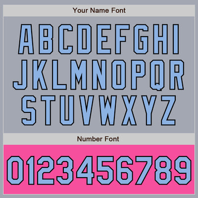 Custom Gray Light Blue Black-Pink Bomber Varsity Letterman Two Tone Zipper Jacket