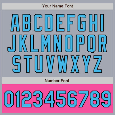 Custom Gray Sky Blue Black-Pink Bomber Varsity Letterman Two Tone Zipper Jacket