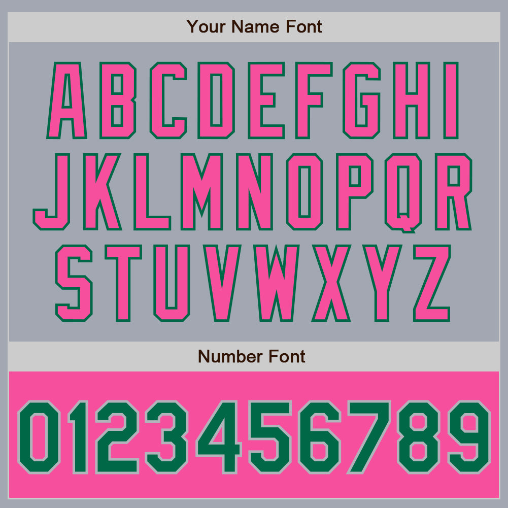 Custom Gray Kelly Green-Pink Bomber Varsity Letterman Two Tone Zipper Jacket