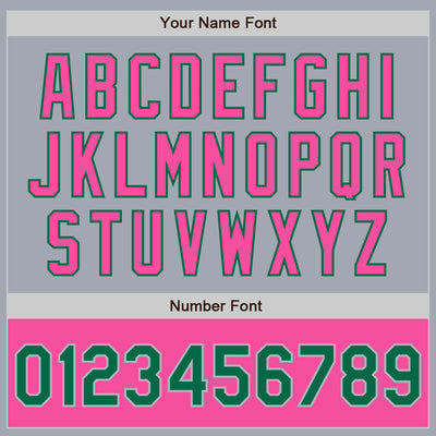 Custom Gray Kelly Green-Pink Bomber Varsity Letterman Two Tone Zipper Jacket