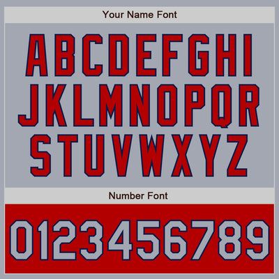 Custom Gray Navy-Red Bomber Varsity Letterman Two Tone Zipper Jacket