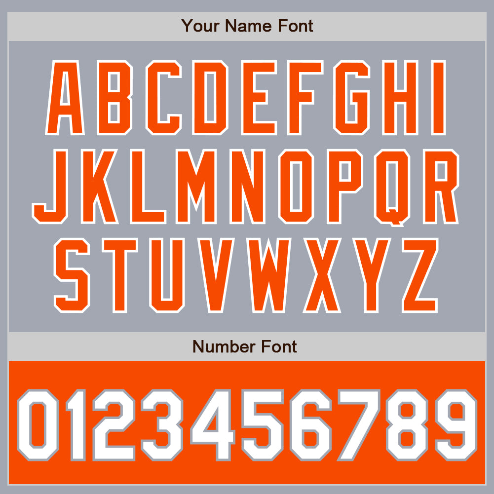 Custom Gray White-Orange Bomber Varsity Letterman Two Tone Zipper Jacket