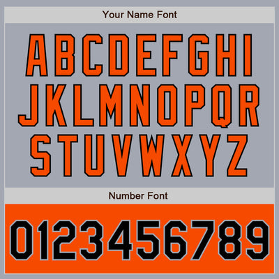 Custom Gray Black-Orange Bomber Varsity Letterman Two Tone Zipper Jacket