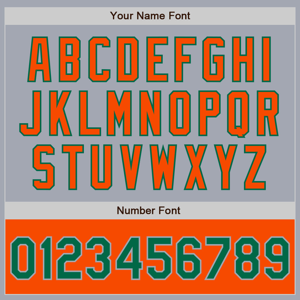 Custom Gray Kelly Green-Orange Bomber Varsity Letterman Two Tone Zipper Jacket