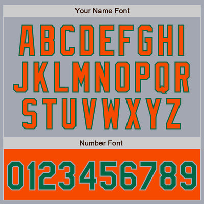 Custom Gray Kelly Green-Orange Bomber Varsity Letterman Two Tone Zipper Jacket