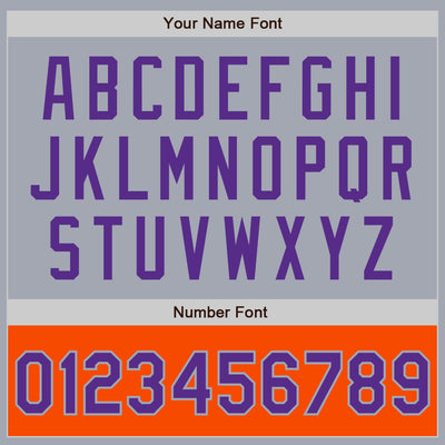 Custom Gray Purple-Orange Bomber Varsity Letterman Two Tone Zipper Jacket