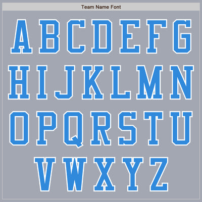 Custom Gray White-Powder Blue Varsity Letterman Two Tone Zipper Jacket