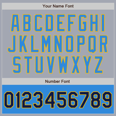 Custom Gray Navy Gold-Powder Blue Varsity Letterman Two Tone Zipper Jacket