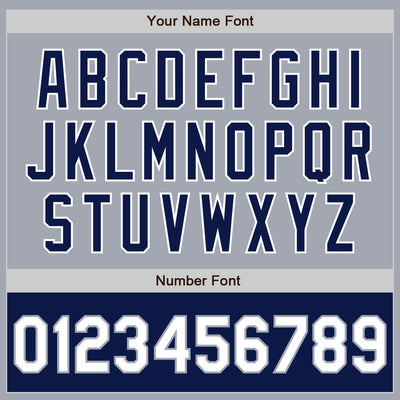 Custom Gray White-Navy Varsity Letterman Two Tone Zipper Jacket