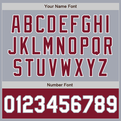 Custom Gray White-Crimson Varsity Letterman Two Tone Zipper Jacket