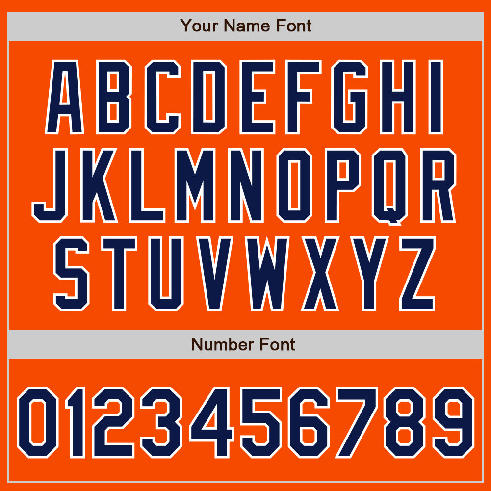 Custom Orange Navy-White Bomber Varsity Letterman Zipper Jacket