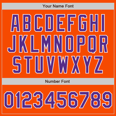 Custom Orange Purple-White Bomber Varsity Letterman Zipper Jacket