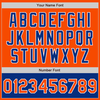 Custom Orange White-Royal Bomber Varsity Letterman Two Tone Zipper Jacket