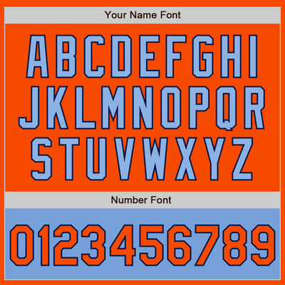 Custom Orange Navy-Light Blue Bomber Varsity Letterman Two Tone Zipper Jacket