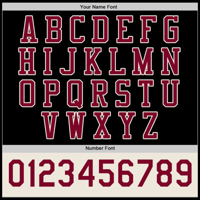 Custom Black Maroon-Cream Bomber Full-Snap Varsity Letterman Two Tone Jacket