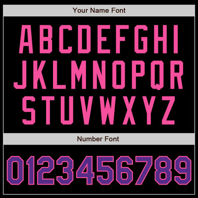 Custom Black Purple-Pink Bomber Full-Snap Varsity Letterman Jacket