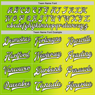 Custom Neon Yellow White Neon Green-Black Bomber Full-Snap Varsity Letterman Gradient Fashion Jacket