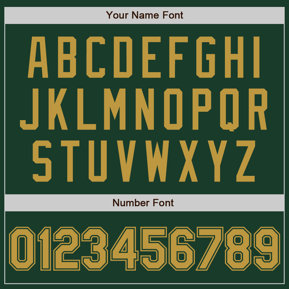 Custom Green Old Gold Bomber Full-Snap Varsity Letterman Jacket