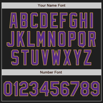 Custom Black Purple-Old Gold Bomber Varsity Letterman Zipper Jacket