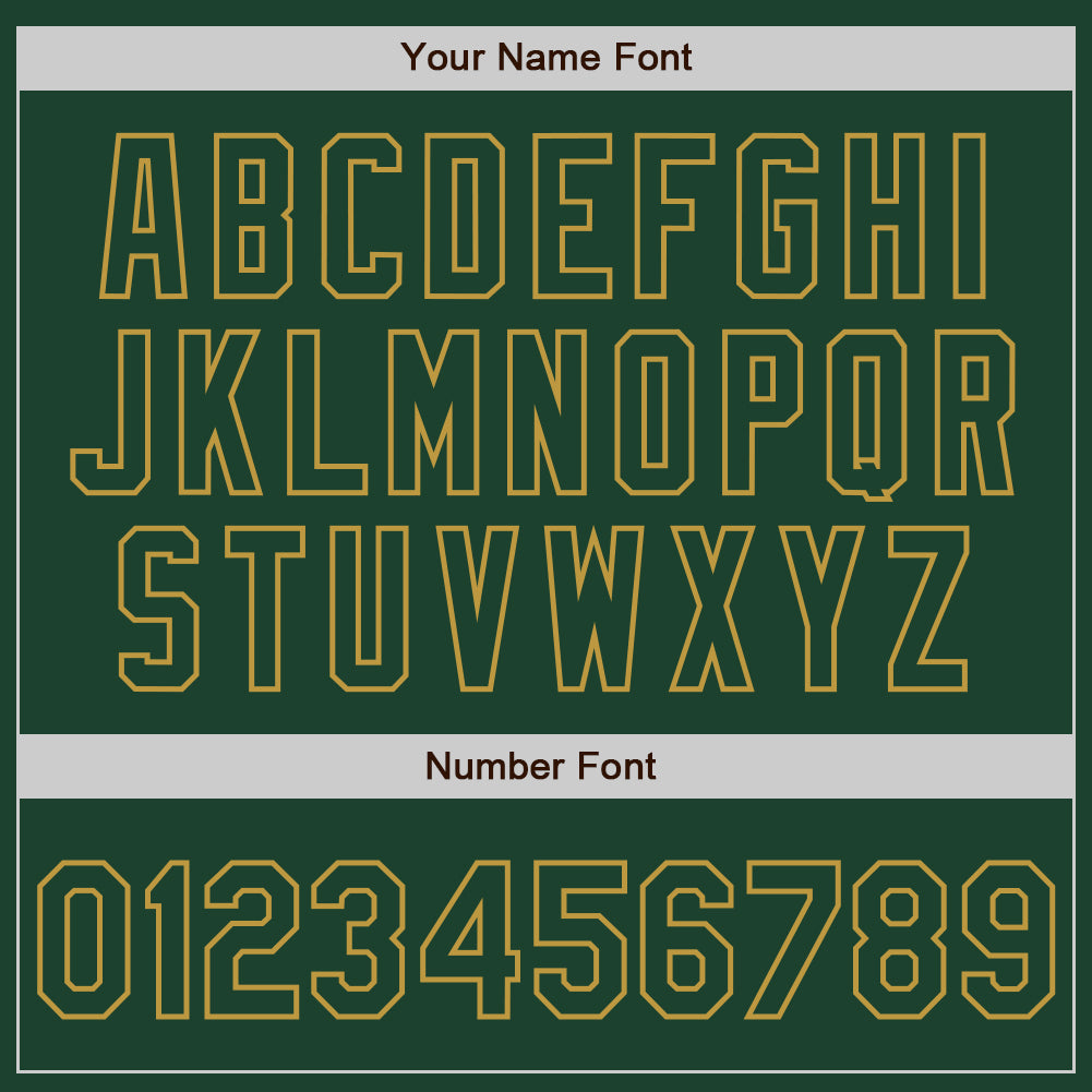 Custom Green Old Gold Bomber Varsity Letterman Zipper Jacket