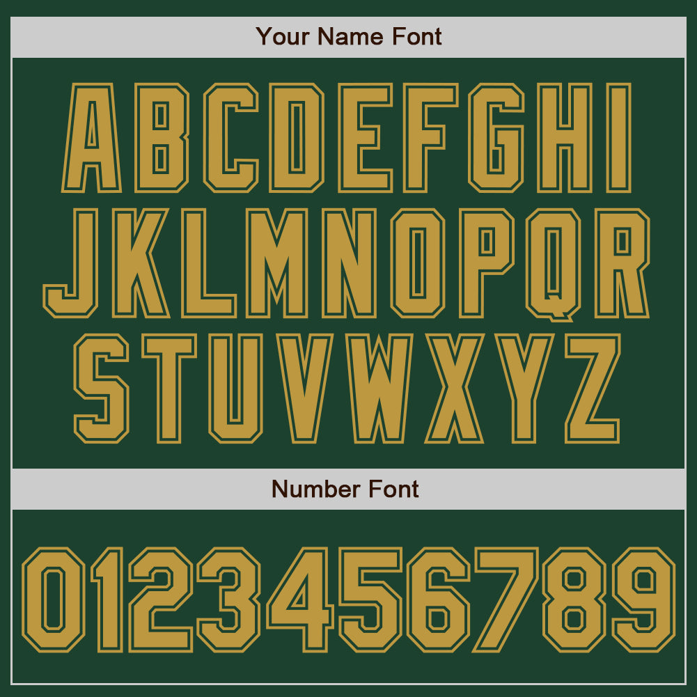 Custom Green Old Gold Bomber Varsity Letterman Zipper Jacket