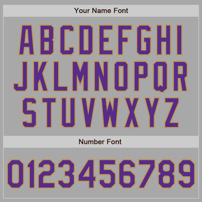 Custom Gray Purple-Old Gold Bomber Varsity Letterman Zipper Jacket