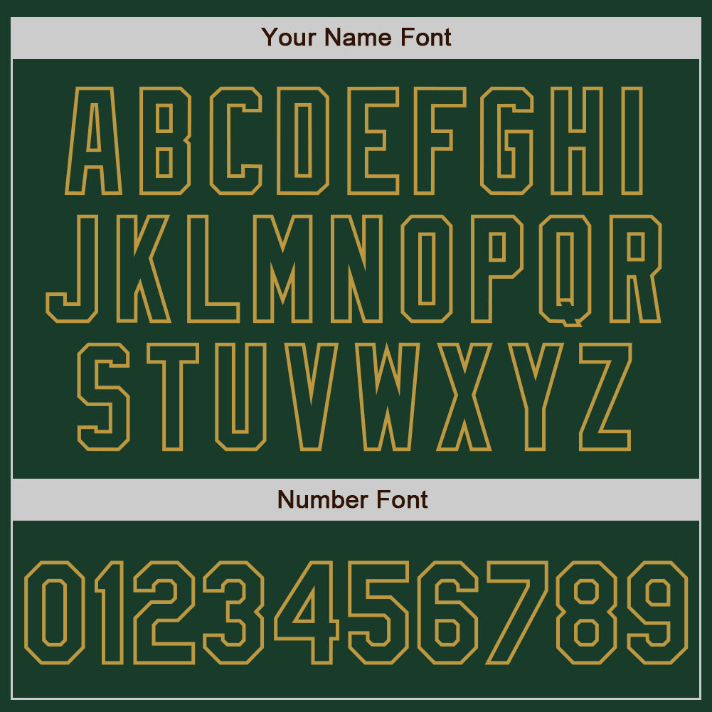 Custom Green Old Gold Bomber Full-Snap Varsity Letterman Hoodie Jacket