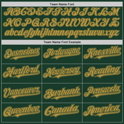 Custom Green Old Gold Bomber Full-Snap Varsity Letterman Hoodie Jacket