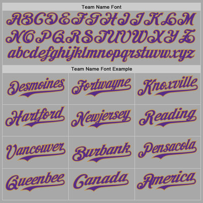 Custom Gray Purple-Old Gold Bomber Full-Snap Varsity Letterman Hoodie Jacket