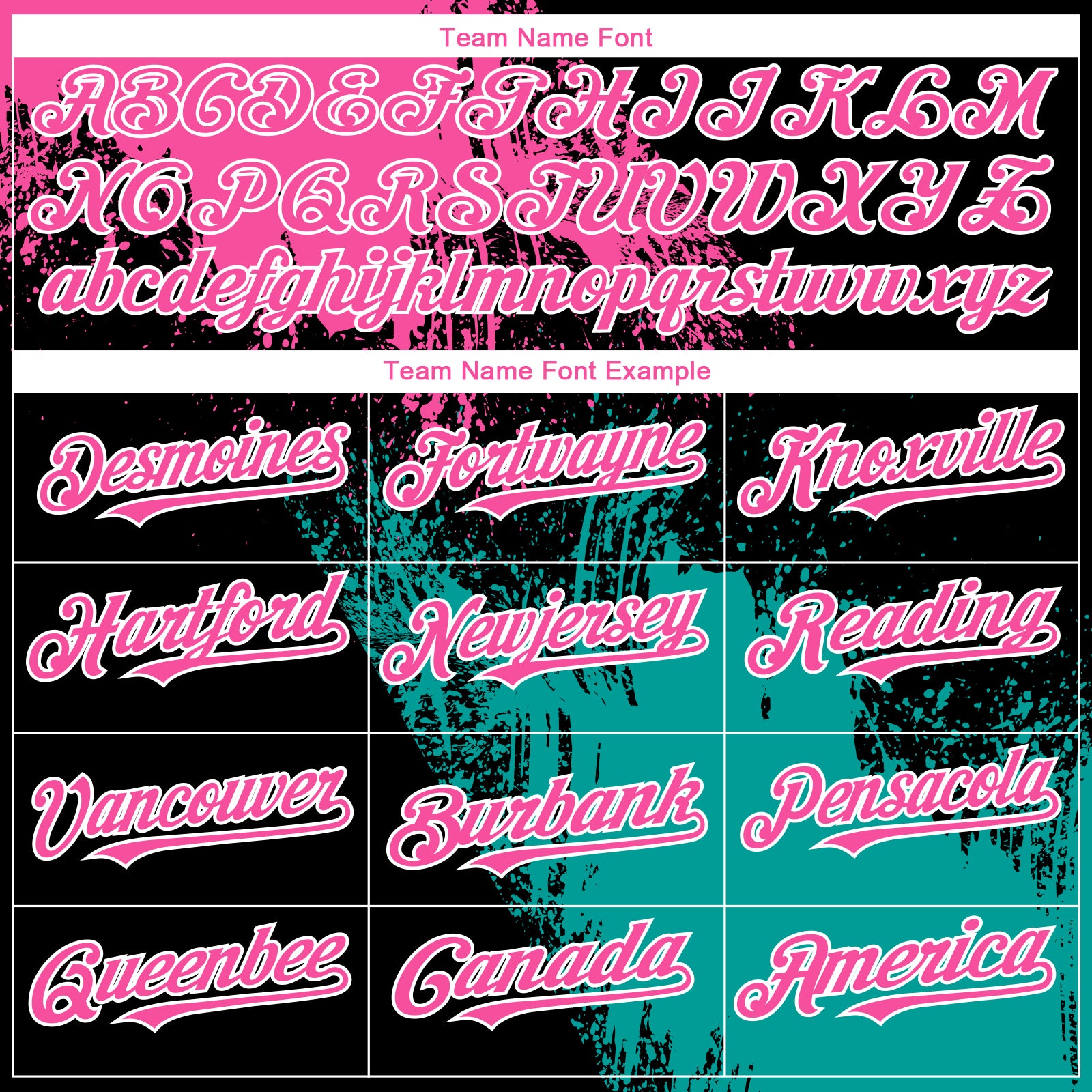 Custom Black Pink Teal-White Abstract Brush Stroke 3D Pattern Design Bomber Full-Snap Varsity Letterman Hoodie Jacket