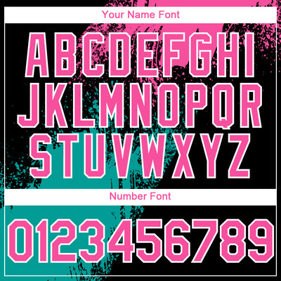 Custom Black Pink Teal-White Abstract Brush Stroke 3D Pattern Design Bomber Full-Snap Varsity Letterman Hoodie Jacket