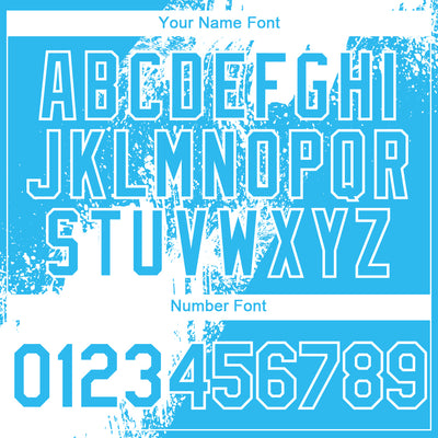 Custom Sky Blue White Black-Pink Abstract Brush Stroke 3D Pattern Design Bomber Full-Snap Varsity Letterman Hoodie Jacket