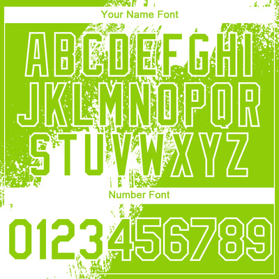 Custom Neon Green White Abstract Brush Stroke 3D Pattern Design Bomber Full-Snap Varsity Letterman Hoodie Jacket