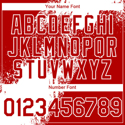 Custom Red White Abstract Brush Stroke 3D Pattern Design Bomber Full-Snap Varsity Letterman Hoodie Jacket