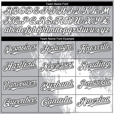 Custom Gray White-Black Abstract Brush Stroke 3D Pattern Design Bomber Full-Snap Varsity Letterman Hoodie Jacket