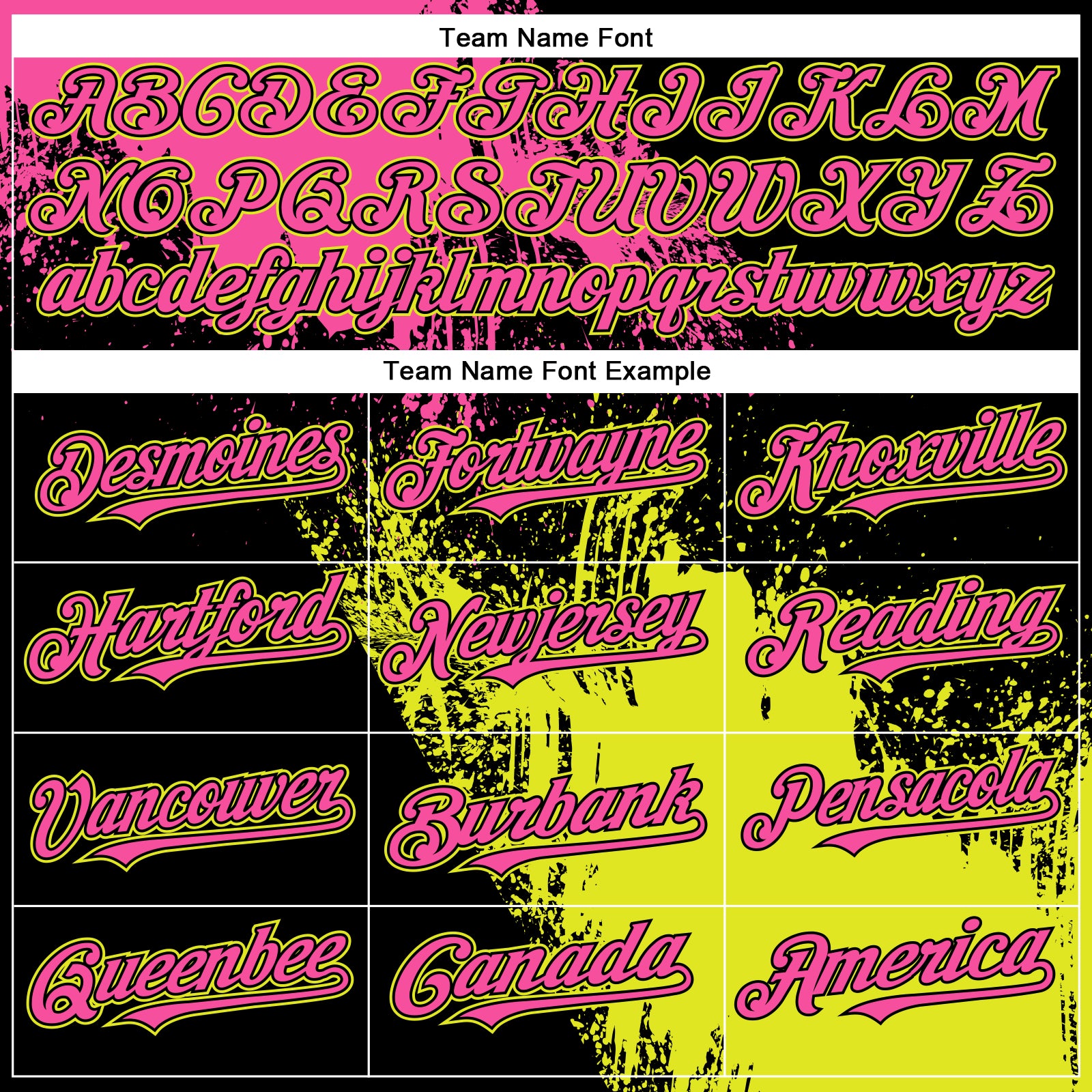 Custom Black Pink Neon Yellow-White Abstract Brush Stroke 3D Pattern Design Bomber Full-Snap Varsity Letterman Hoodie Jacket