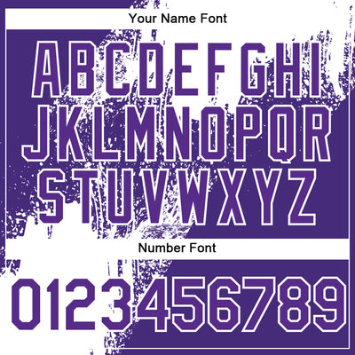 Custom Purple White Abstract Brush Stroke 3D Pattern Design Bomber Full-Snap Varsity Letterman Hoodie Jacket