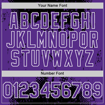 Custom Black Purple-White Splash Art 3D Pattern Design Bomber Full-Snap Varsity Letterman Hoodie Jacket