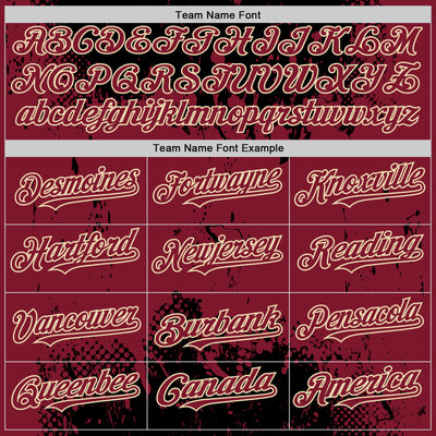 Custom Black Crimson-Cream Splash Art 3D Pattern Design Bomber Full-Snap Varsity Letterman Hoodie Jacket