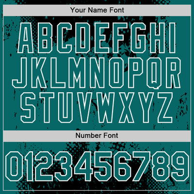 Custom Black Teal-White Splash Art 3D Pattern Design Bomber Full-Snap Varsity Letterman Hoodie Jacket