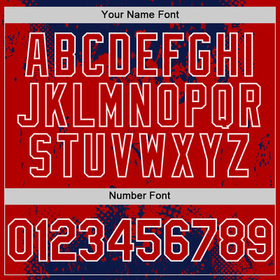 Custom Navy Red-White Splash Art 3D Pattern Design Bomber Full-Snap Varsity Letterman Hoodie Jacket