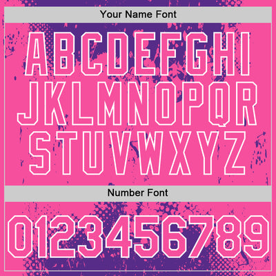 Custom Purple Pink Black-White Splash Art 3D Pattern Design Bomber Full-Snap Varsity Letterman Hoodie Jacket