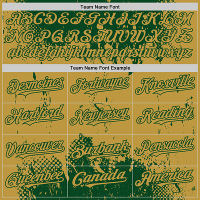 Custom Green Old Gold Splash Art 3D Pattern Design Bomber Full-Snap Varsity Letterman Hoodie Jacket