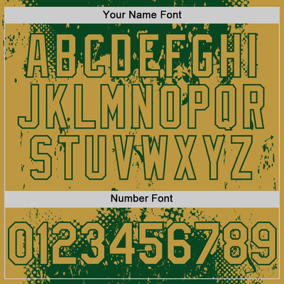 Custom Green Old Gold Splash Art 3D Pattern Design Bomber Full-Snap Varsity Letterman Hoodie Jacket