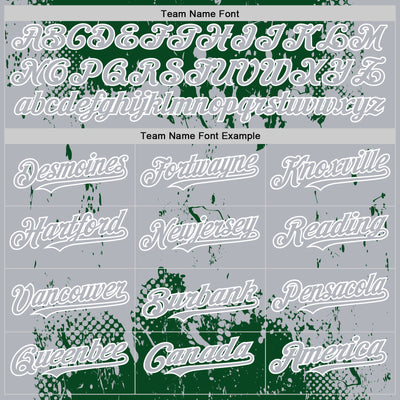 Custom Green Gray-White Splash Art 3D Pattern Design Bomber Full-Snap Varsity Letterman Hoodie Jacket